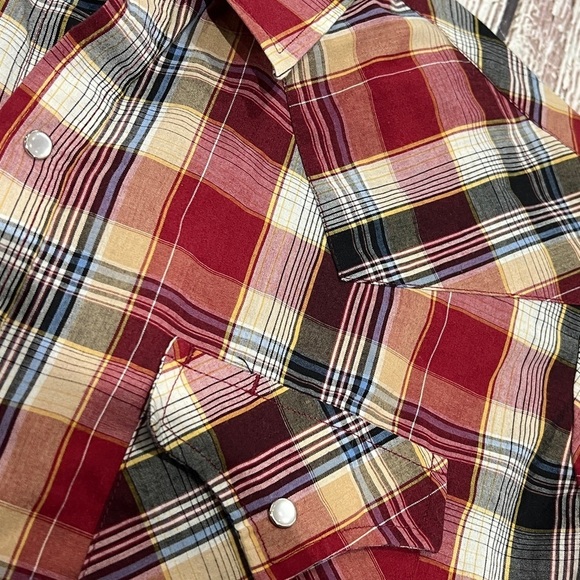 Vintage Western Pearl Snap Ely Cattleman Rockabilly Plaid Button Down Shirt - Picture 4 of 6